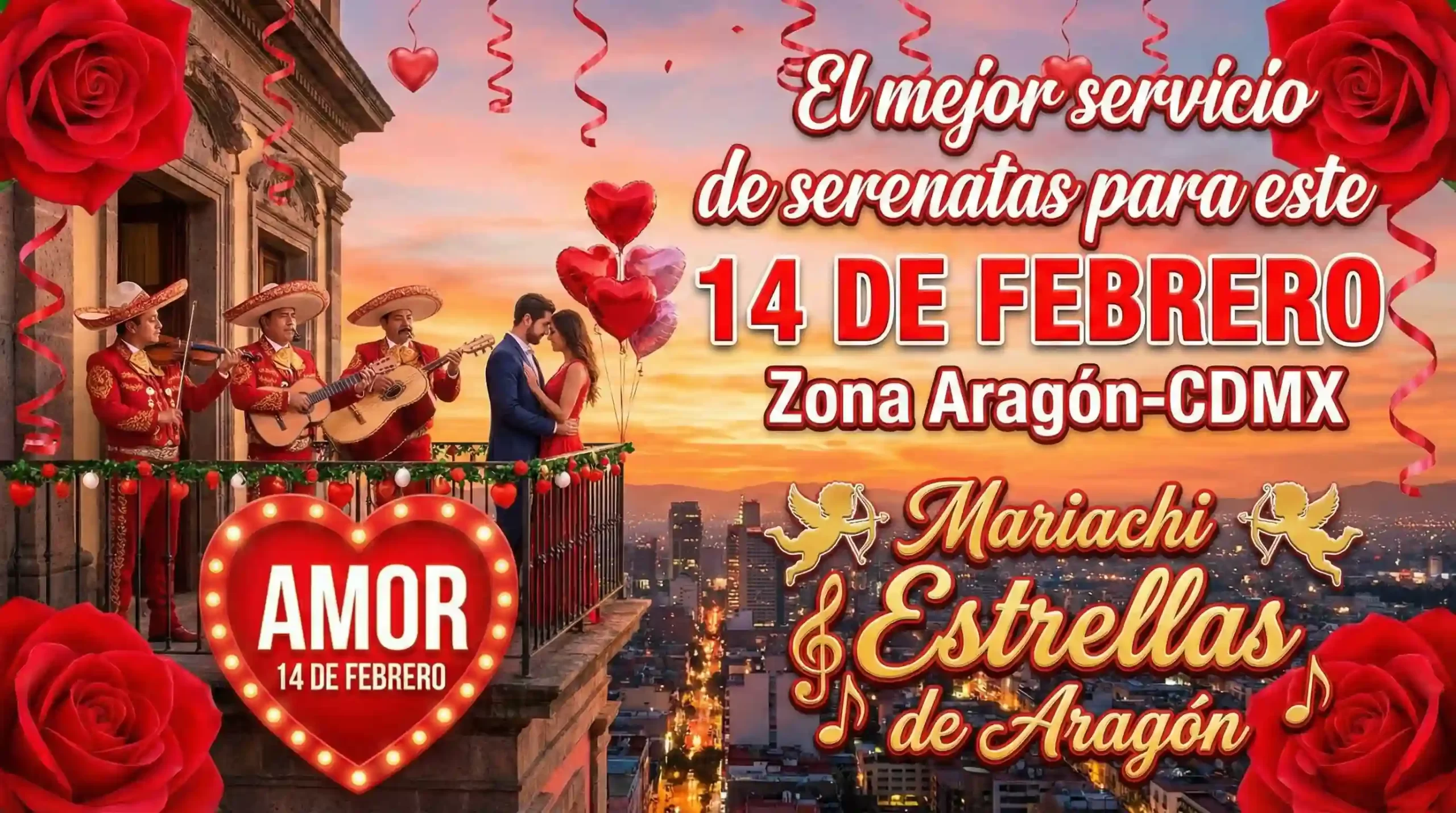 Mariachi para el 14 de febrero en Aragón Ciudad de México